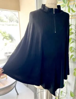 Buy Chico's Travelers Black Cape Jacket Poncho Zip At Neck, Flowy, Comfy Chicos • 21.23£