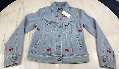 Buy LEE - Womens Rider Blue Denim Jacket Cherry Embroidered - S • 40£