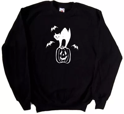 Buy Cat Bat Pumpkin Halloween Sweatshirt • 15.99£