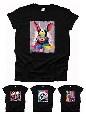 Buy Mouse Rat Otter Rabbit Tiger Abstract Animal Painting Mens Tshirt Woman Unisex • 10.99£