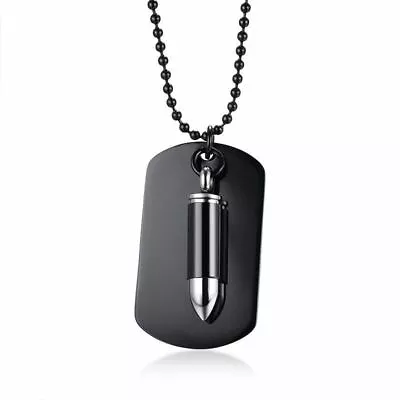 Buy Dog Tag & Bullet Necklace Top Quality Jewellery For Men A681 • 19.50£