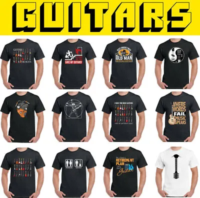 Buy GUITAR T-SHIRT Mens Acoustic Electric Bass Amp Funny Rock Music Band Unisex Top • 12.99£