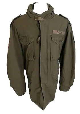 Buy S&T 75 M65 Field Jacket Men's Medium Regular Olive Green Patches US Army Style  • 39.51£