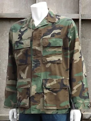 Buy Genuine Vintage US Army Woodland BDU Jacket Shir Camouflage Cotton Military Camo • 19.99£