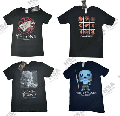 Buy Mens Tshirt Game Of Thrones Black Cotton Short Sleeve Casual Top Christmas Gift • 8.99£
