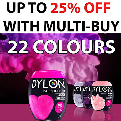 Buy 22 Colours Dylon Fabric & Clothes Dye Dylon Machine Dye Black Blue Gray Pink Red • 11.49£