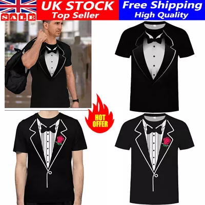 Buy Tuxedo Funny Tshirt Fancy Dress Birthday Bow Tie Joke Novelty Suit Gift Present！ • 11.38£