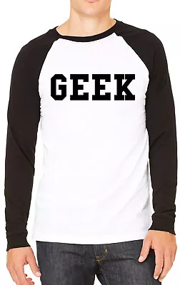 Buy Geek Funny Mens T-shirt Baseball Tee • 13.99£