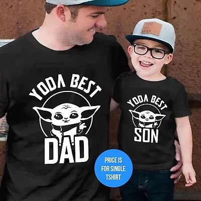Buy Yoda Best Dad Son Baby Matching Tops Set Funny Father's Day Men Women's T-Shirt • 7.99£