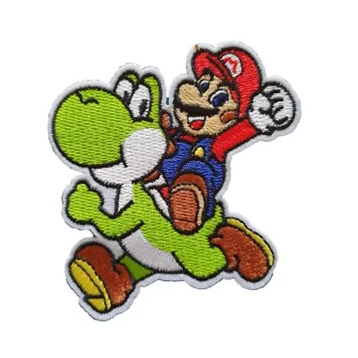 Buy Mario Riding Yoshi Super Mario Iron On Patch Sew On Transfer Badge - Mario Yoshi • 2.79£