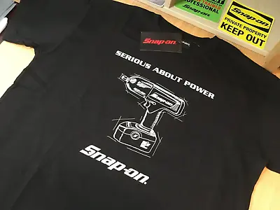 Buy Genuine Snap-On Tools Mens Black T-Shirt Serious About Power Large 40  Chest • 15.99£