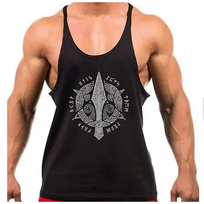 Buy Viking Dagger Thor Gym Vest Bodybuilding Muscle Training Weightlifting Top New • 8.99£