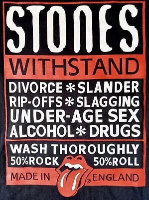 Buy ROLLING STONES Withstand Divorce Slander 50% ROCK 50% ROLL XL OFFICIAL HOODIE • 22.99£