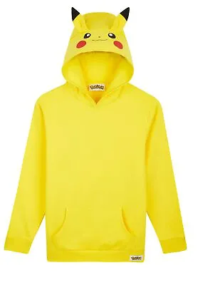 Buy Pokémon Yellow Hoodie Kids, Pikachu Sweatshirt Cotton With 3D Ears Boys Teens • 15.49£