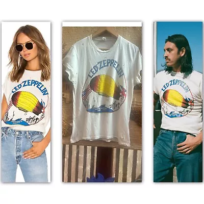 Buy MADEWORN Rock Led Zeppelin North American Tour 1975 Vintage T-Shirt-Sz XS Unisex • 19.50£