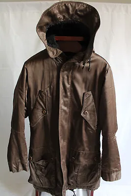 Buy Fornarina Jacket Medium In Brown Hooded Multi Use Hood Zip Ladies Coat Womens • 10£