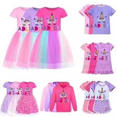 Buy Kids Girls A For Adley T-shirt Hoodie Top Shorts Nightdress Dress Outfit Cosplay • 11.39£