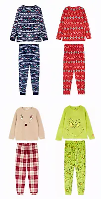 Buy Ladies Christmas Fleece Pyjamas Women 6 To 24 Character Nightwear Primark • 26.95£