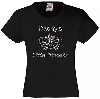 Buy Daddy's Little Princess Rhinestone/Diamanté Embellished T Shirt Gift  For Girls • 15.99£