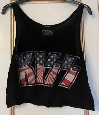 Buy Kiss Vest Crop Top Rock Band Merch Tee T Shirt Ladies Size 12 • 12.50£
