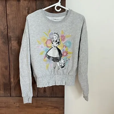 Buy Alice In Wonderland Sweatshirt Girls XL Gray Pull Over Sleeve Graphic Disney • 9.39£