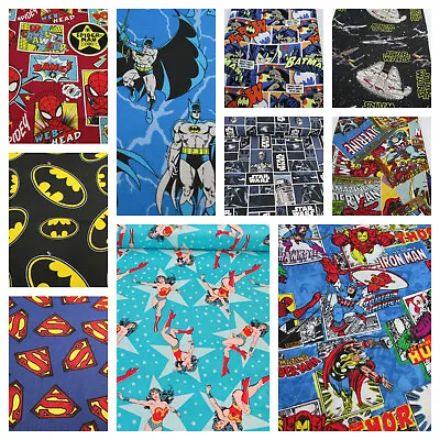 Buy  Marvel DC Comics Superhero Fabric- Batman, Avengers, Hulk, Thor 100% Cotton  • 9.50£