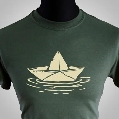Buy SS Georgie T Shirt Retro Movie Horror IT Pennywise Paper Boat Green • 13.99£