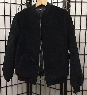 Buy Missguided Ladies Bomber Jacket, Size 6, Faux Fur, Full Zip, Black,  Boucle • 6£