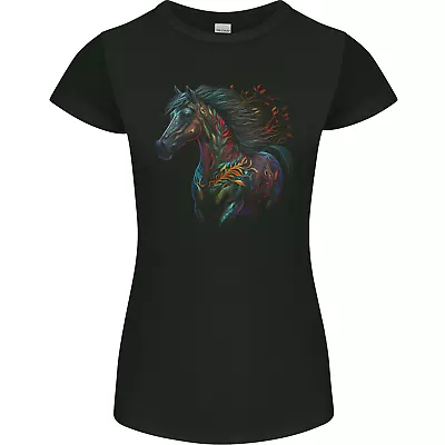 Buy A Colourful Horse With Fantasy Markings Womens Petite Cut T-Shirt • 9.99£