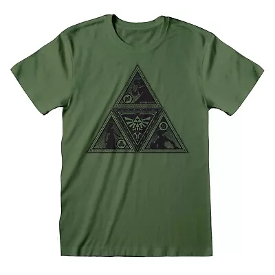 Buy Nintendo Legend Of Z - Triforce Deco Unisex Green T-Shirt Large - La - K777z • 14.48£