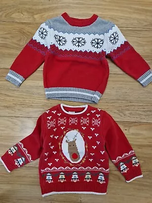 Buy Next Red Christmas Jumper Boys /Girls - Size 12-18 Months • 8£