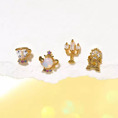 Buy Set Of 4 Mini Beauty And The Beast Character Studs • 19.95£