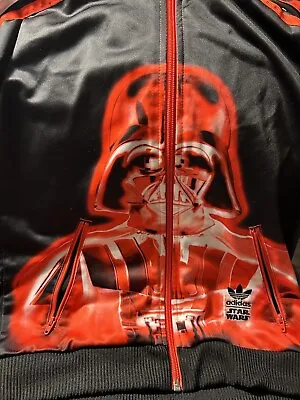 Buy Adidas Star Wars Darth Vader Boy's Black Red Zip Jacket Size Youth Small 9-10 Yr • 27.35£