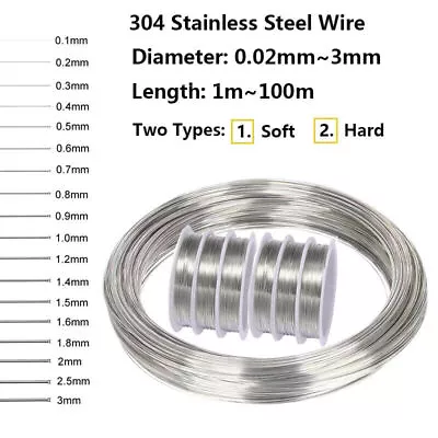 Buy Stainlesss Steel Wire Dia 0.02-3mm 304 Stainlesss Steel Wire Useds For Jewelry • 5.05£