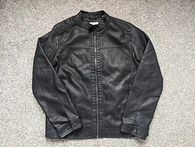 Buy Jack And Jones Jacket Adult Black Extra Large JJEWARNER NOOS Faux Leather Mens • 36£