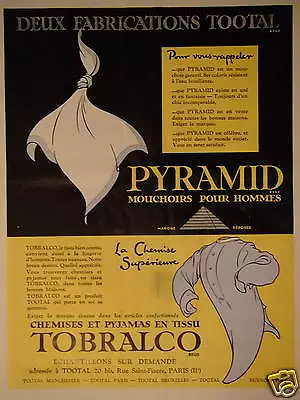 Buy Advertising Two Fabrications Tootal Handkerchief Pyramid And Tobralco Pajamas Shirts • 4.11£