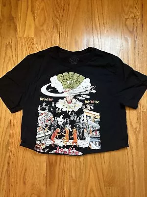 Buy Green Day Dookie Shirt Womens Medium Black Cropped Punk Rock Short Sleeve • 12.31£