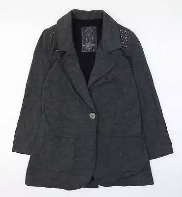 Buy Denim & Co. Womens Grey Jacket Blazer Size 8 Button • 9£