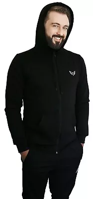 Buy Mens Hoodies Zip Up Hooded Fleece Zipper Top Plain Jacket Coat Warm Jumper Black • 14.99£