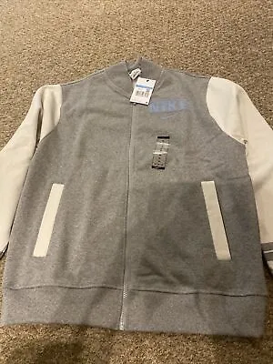 Buy Nike Varsity Fleece Jacket - Grey / White / Blue - Fd0479 063 - Uk M • 15£