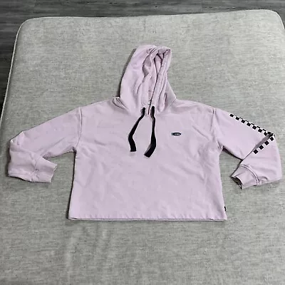 Buy Vans Womens Size Med Pullover Pink Hoodie Checkered Sleeve Cropped • 16.05£