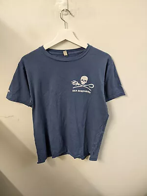 Buy Sea Shepherd Shirt Mens Medium Blue Double Sided Activist Tee Cotton Adults • 12.65£