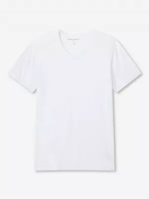 Buy Derek Rose Mens T-shirt - Large - 100% Cotton - Rrp. £85 - Riley Pima V-neck Top • 0.99£