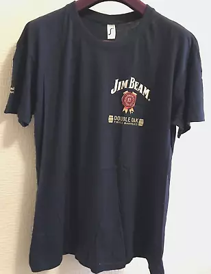 Buy Jim Beam 'Double Oak' Print On Navy,  Pub Promo Short Sleeve T - Shirt. Size XL • 3£