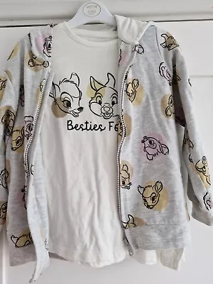 Buy Girls 5-6 Bambi Long Sleeve Top And Hoodie Bundle • 3£