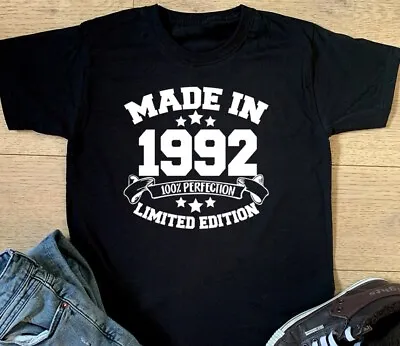 Buy Men's Made In 1992 T Shirt 30th Birthday Personalized Custom Year Print Soft Tee • 9.57£
