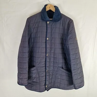 Buy Cro Jack Mens Quilted Jacket Fleece Lined Size M Grey/Blue Handmade In England • 20£