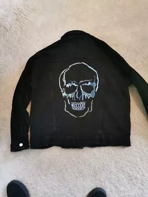 Buy  Bolongaro Trevor Black Denim Jacket With  Skull Large • 16£
