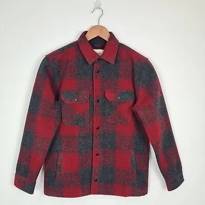 Buy FOLK -  Lumber X  Red & Charcoal Check Overshirt Shacket - Size 3 Medium Rrp£220 • 59.99£