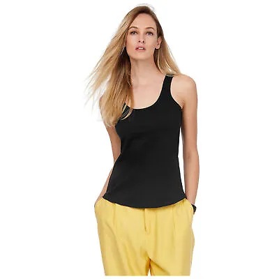 Buy 2 Pack Ladies Vest Womens Cotton Stretchy Ribbed T Shirt Cami Casual Tank Tops • 7.99£